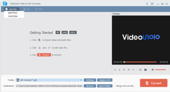 VideoSolo Video to GIF Converter screenshot