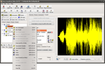 Viena SoundFont Editor screenshot 2