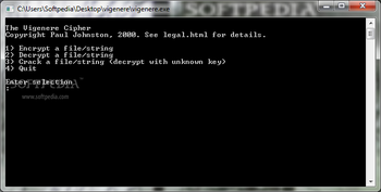 Vigenere Cipher screenshot
