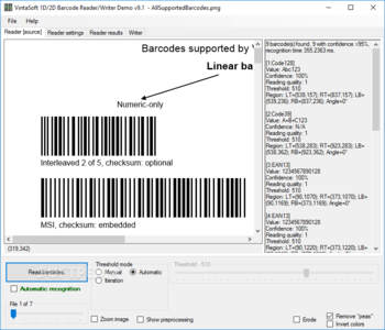 VintaSoft Barcode.NET SDK screenshot