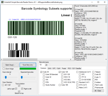 VintaSoft Barcode.NET SDK screenshot 2