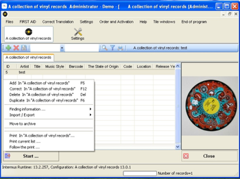 Vinyl Records Collection Administrator screenshot