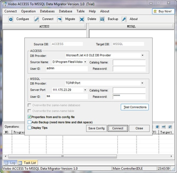 Viobo Access to MSSQL Data Migrator Pro. screenshot