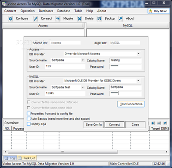 Viobo Access to MySQL Data Migrator Pro Portable screenshot