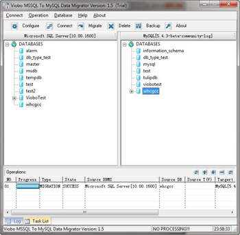 Viobo MSSQL to MySQL Data Migrator Pro screenshot