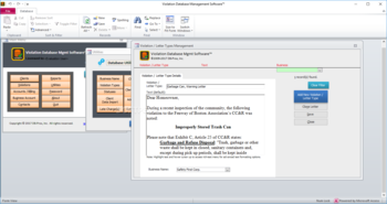 Violation Database Management Software screenshot 12