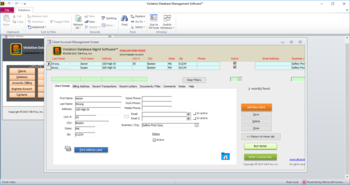 Violation Database Management Software screenshot 2