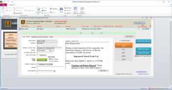Violation Database Management Software screenshot 3