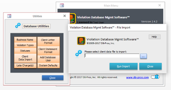 Violation Database Management Software screenshot 2