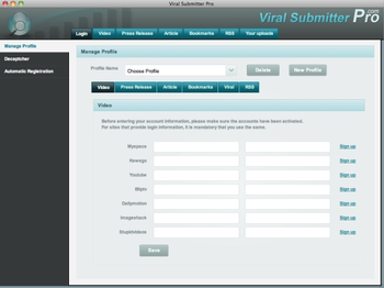 Viral Submitter Pro Windows Edition screenshot