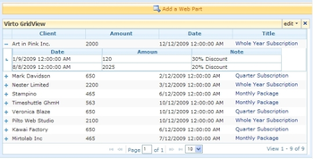 Virto Ajax Data View for Sharepoint 2007 screenshot