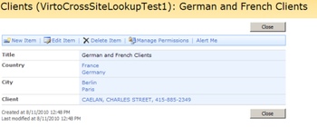 Virto Cross Site Lookup screenshot