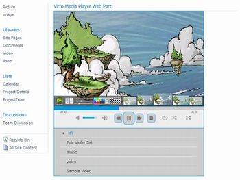 Virto Media Player Web Part screenshot