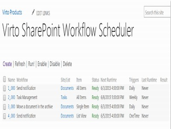 Virto SharePoint Workflow Scheduler screenshot