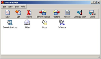 Virtos S.O.S Backup StandardNet screenshot