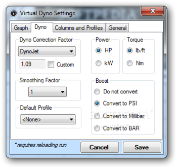Virtual Dyno screenshot 3
