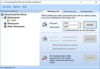 Virtual Serial Port Driver screenshot