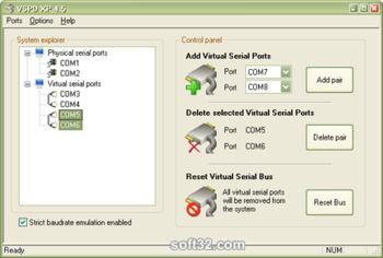 Virtual Serial Port Driver XP4.5 screenshot