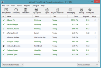 Virtual TimeClock Pro screenshot