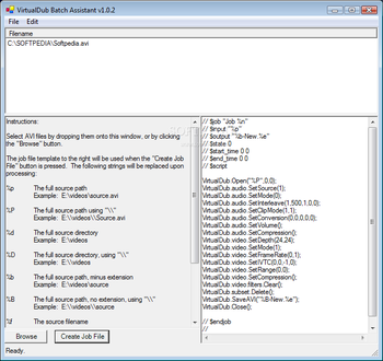 VirtualDub Batch Assistant screenshot