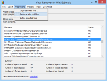 Virus Remover for Win32/Serpip screenshot 3