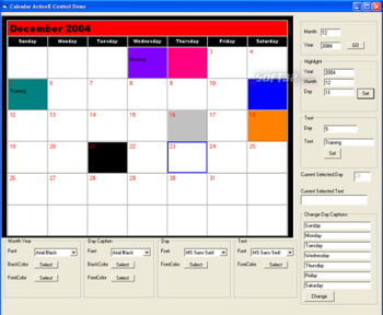 VISCOM Calendar ActiveX Control SDK screenshot 3
