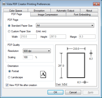 Vista PDF Creator screenshot