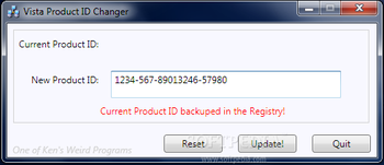 Vista Product ID Changer screenshot