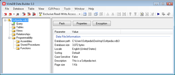 VistaDB screenshot