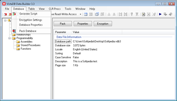 VistaDB screenshot 3