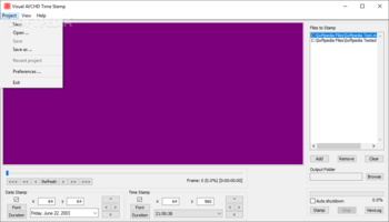 Visual AVCHD Time Stamp screenshot
