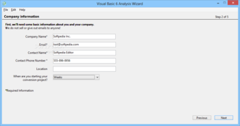 Visual Basic 6 Analysis Wizard screenshot