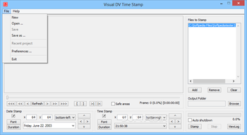 Visual DV Time Stamp screenshot