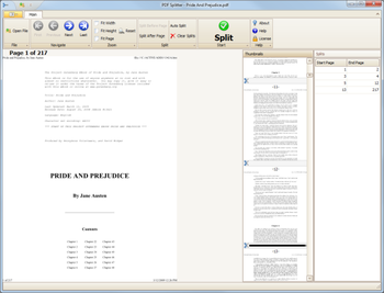 Visual PDF Splitter screenshot