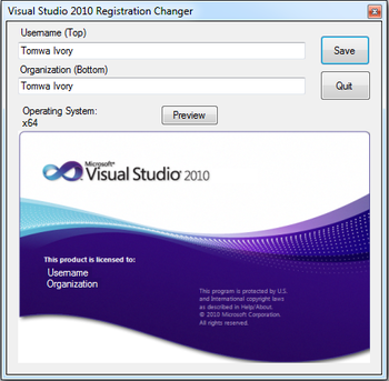 Visual Studio 2010 Name Changer screenshot