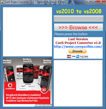 Visual Studio Converter 2010 to 2008 screenshot