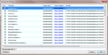 Visual Studio Finder screenshot