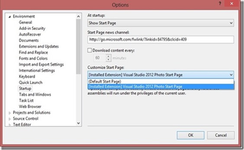 Visual Studio Photo Start Page screenshot 2