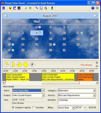 Visual Time Sheet screenshot