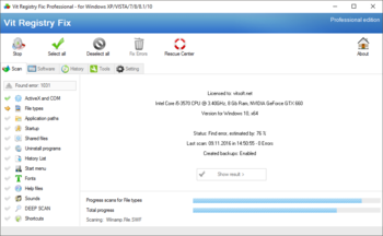 Vit Registry Fix Professional Portable screenshot