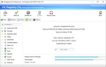Vit Registry Fix: Professional (Portable) screenshot