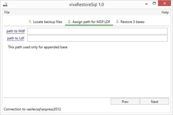 vivaRestoreSql screenshot 2