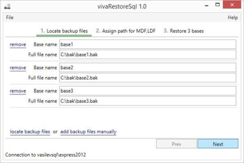 vivaRestoreSql screenshot 3