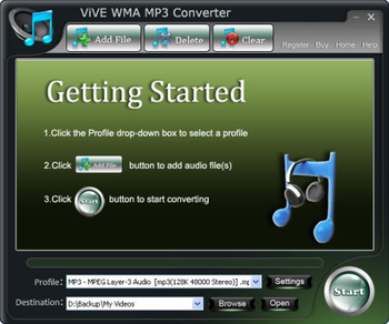 ViVE WMA MP3 Converter screenshot