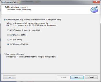 VMFS Recover screenshot
