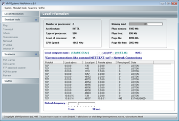 VMVSystems NetAdmin screenshot