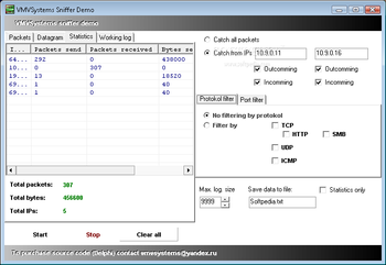 VMVSystems Sniffer screenshot 2