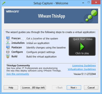 VMware ThinApp screenshot