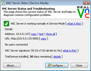VNC Enterprise Edition for Windows screenshot