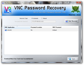 VNC Password Recovery Portable screenshot